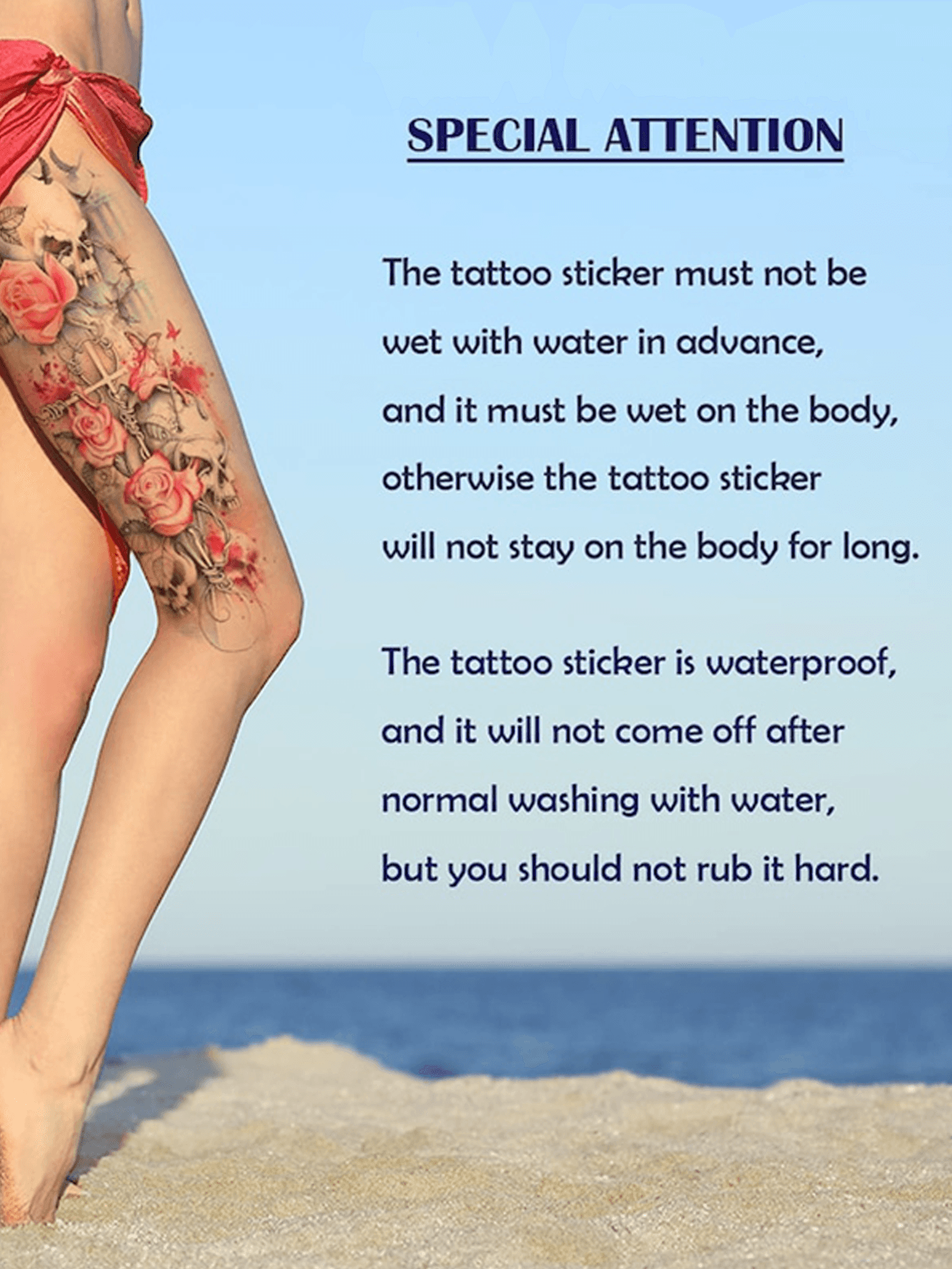 Temporary tattoo waterproof body art combination